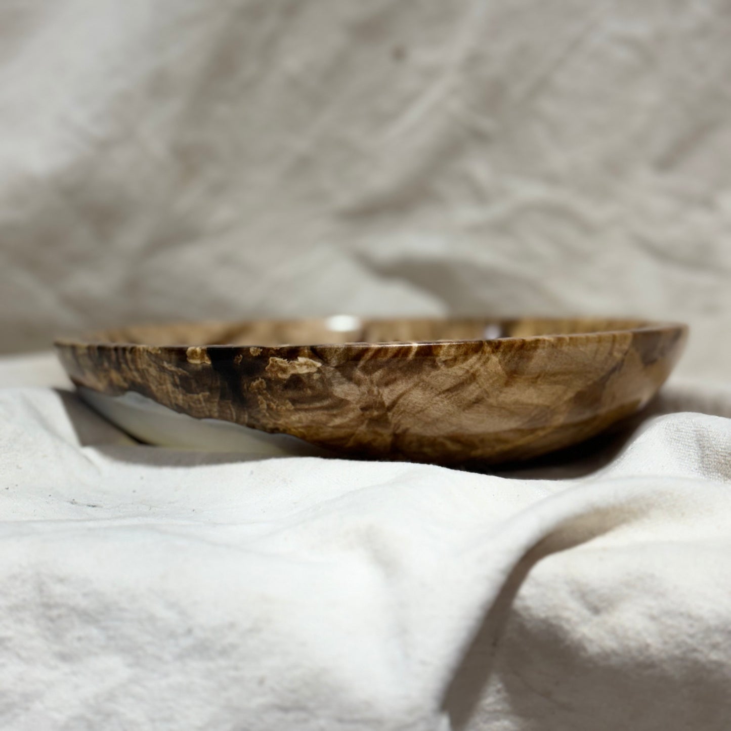 Spalted Maple Bowl with Crystal Epoxy Inlay