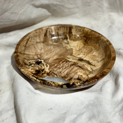 Spalted Maple Bowl with Crystal Epoxy Inlay