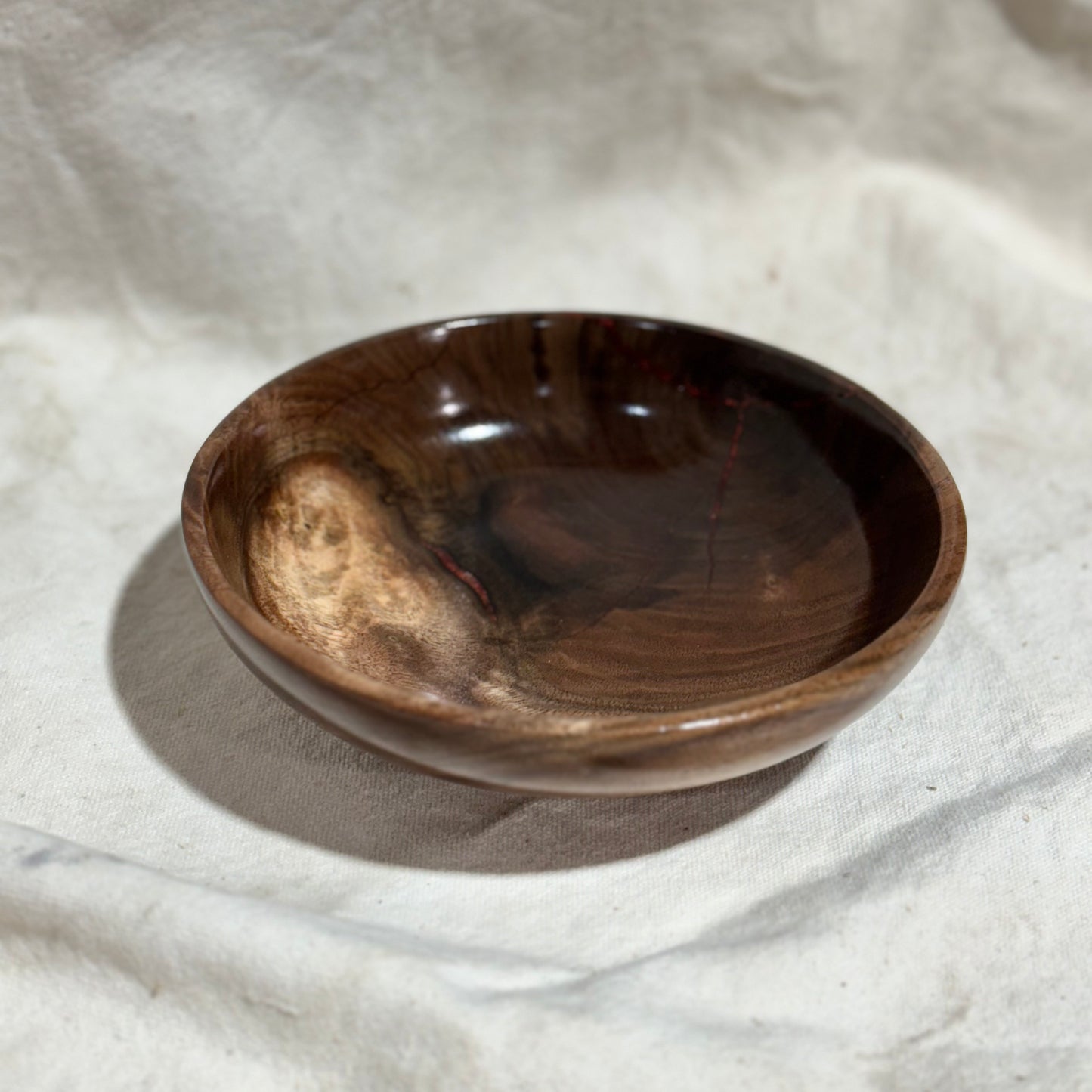 Black Walnut Bowl with Copper Epoxy Inlay