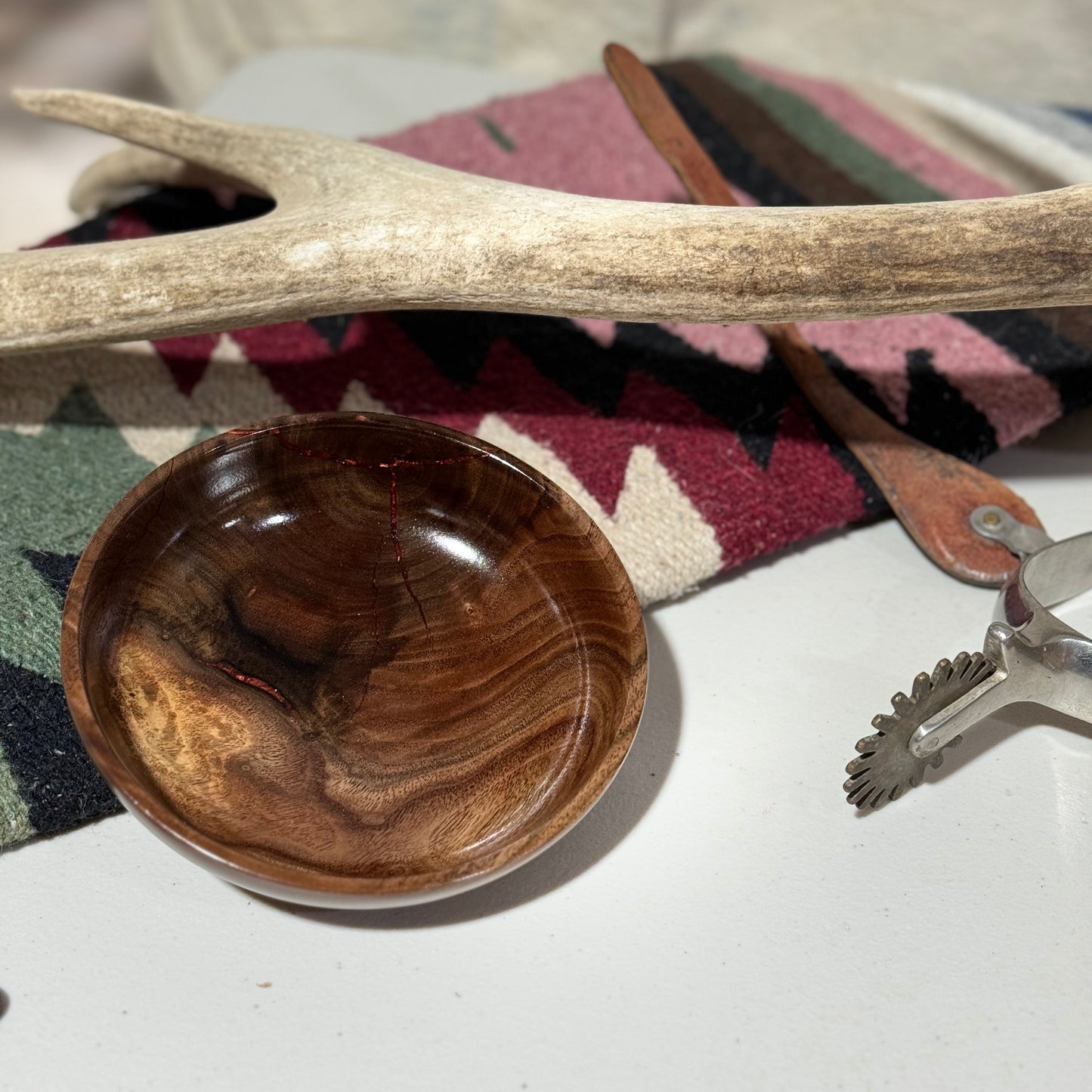 Black Walnut Bowl with Copper Epoxy Inlay