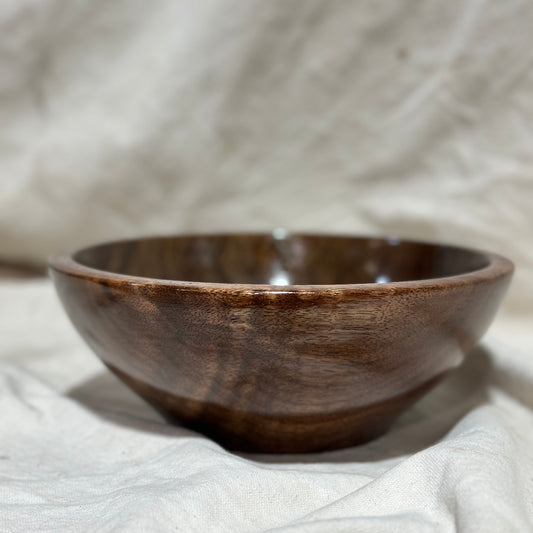 Symmetrical Black Walnut Bowl with Wide Lip