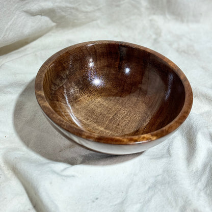 Symmetrical Black Walnut Bowl with Wide Lip