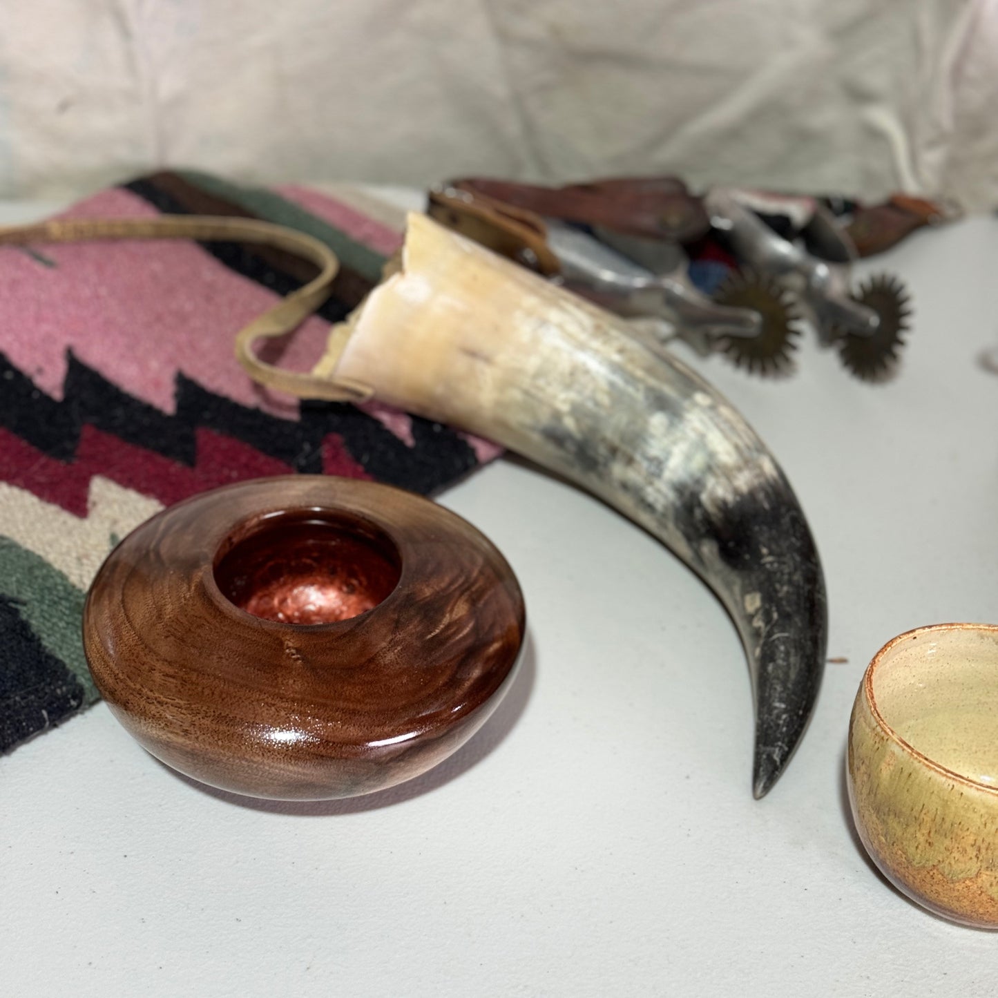 Black Walnut Round Vase with Copper Epoxy Center Fill