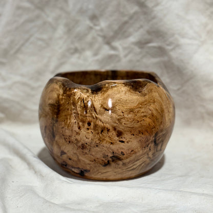 Spalted Maple Wide Lip Bowl with Live Edge Rim