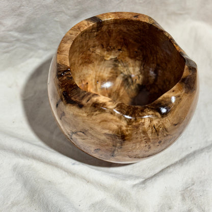 Spalted Maple Wide Lip Bowl with Live Edge Rim