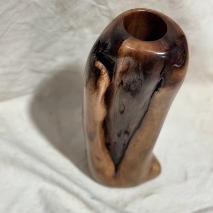 Black Walnut Vase with Branch Collar "V"