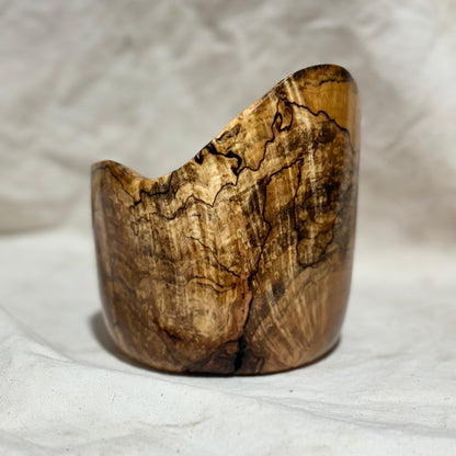 Spalted Maple Bowl with Wide Lip and Extreme Figuring