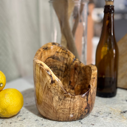 Spalted Maple Bowl with Wide Lip and Extreme Figuring