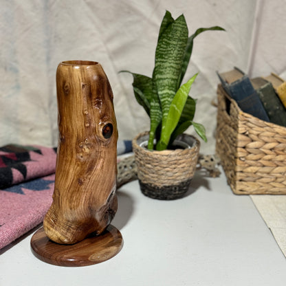 Black Walnut Vase with Branch Collar Detail