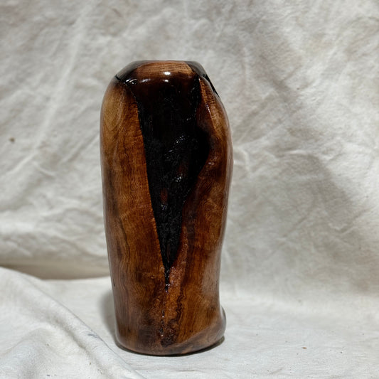 Black Walnut Vase with Branch Collar "V" Detail