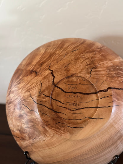 Highly Figured Maple Bowl with Lighting Swirls and Grains