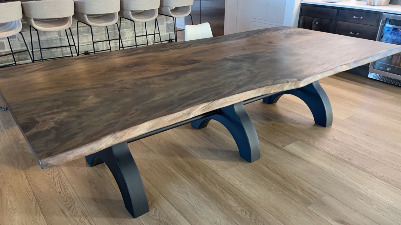 Rustic Dining Table from Maple Slab – Timberline Woodworks