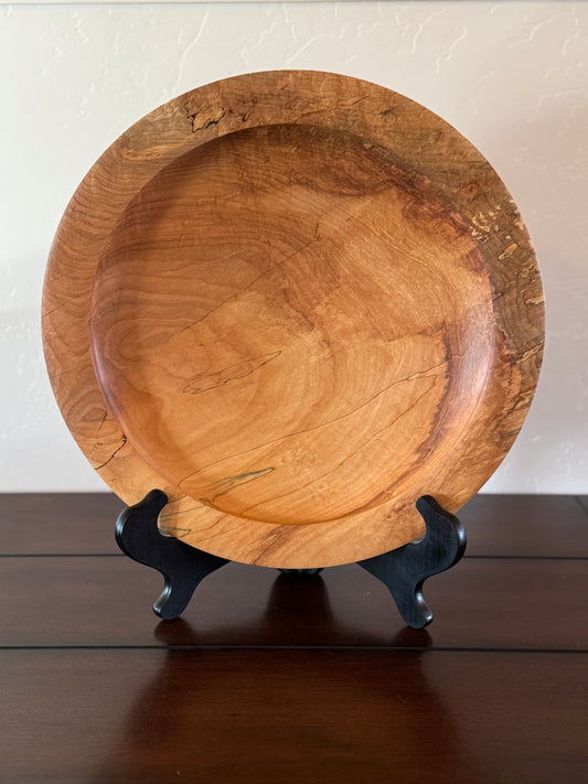 Large Maple Turned Platter full of Swirly Woodgrain