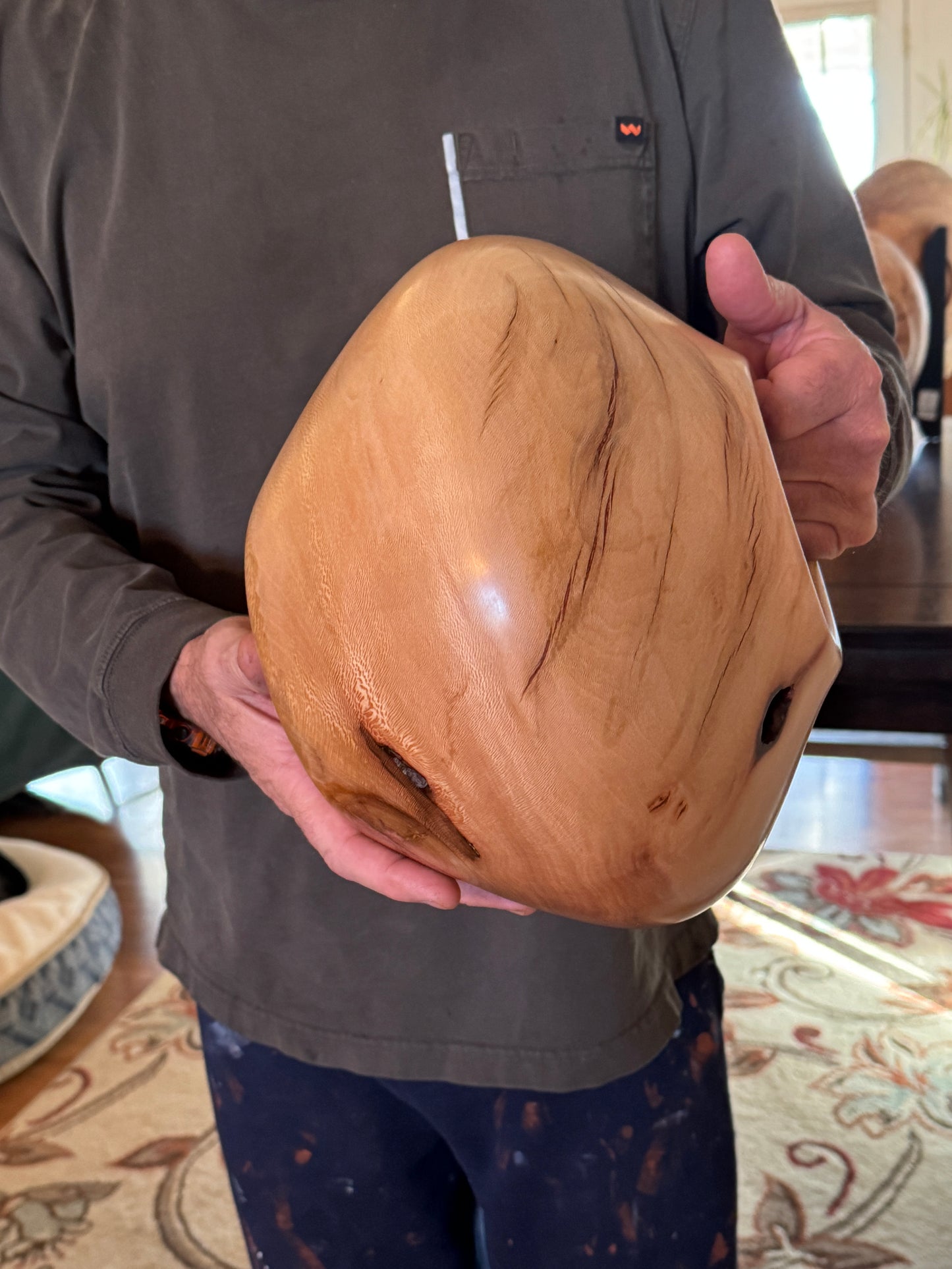 Large Sycamore Hollow Turning Vase