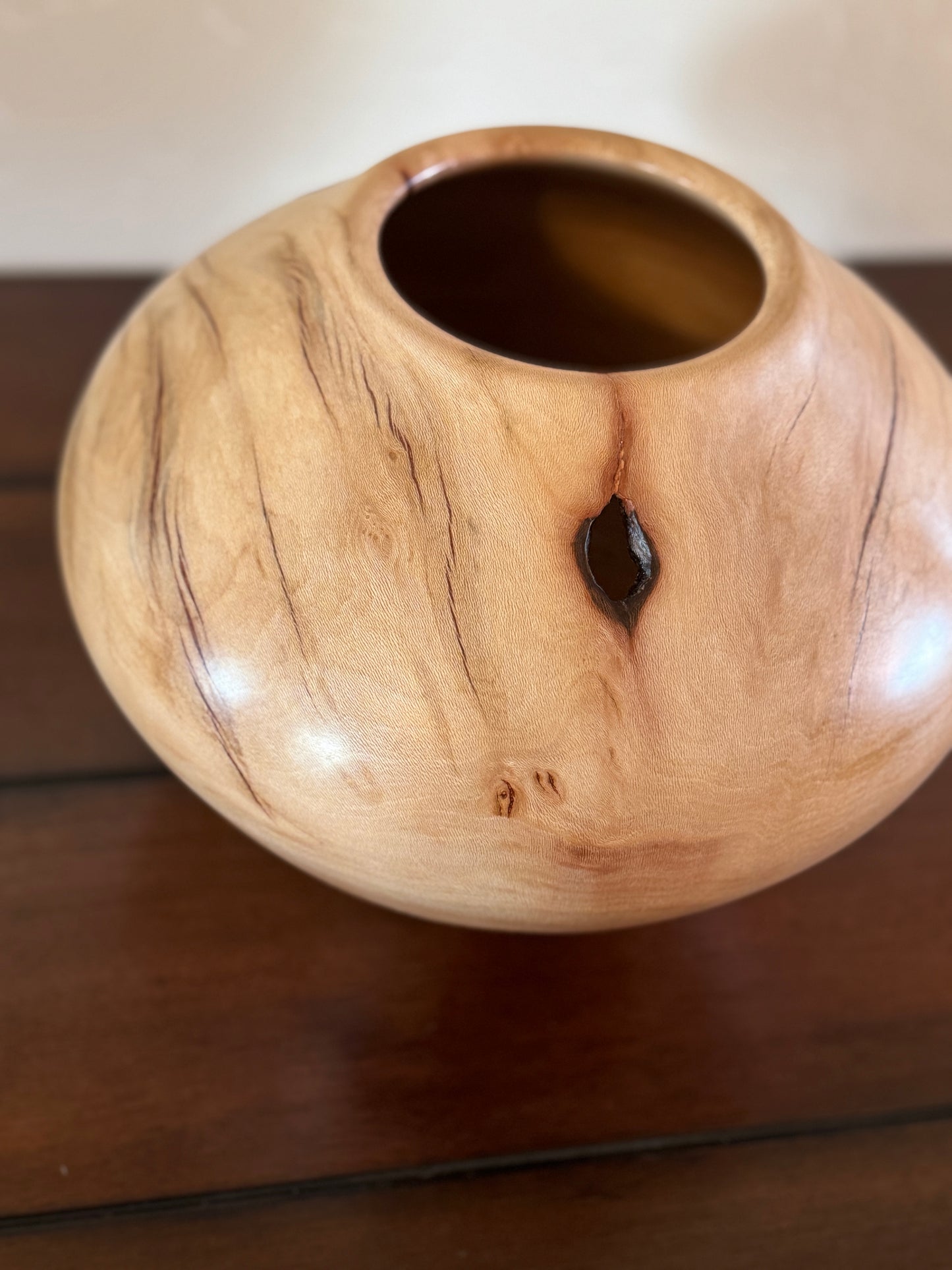 Large Sycamore Hollow Turning Vase