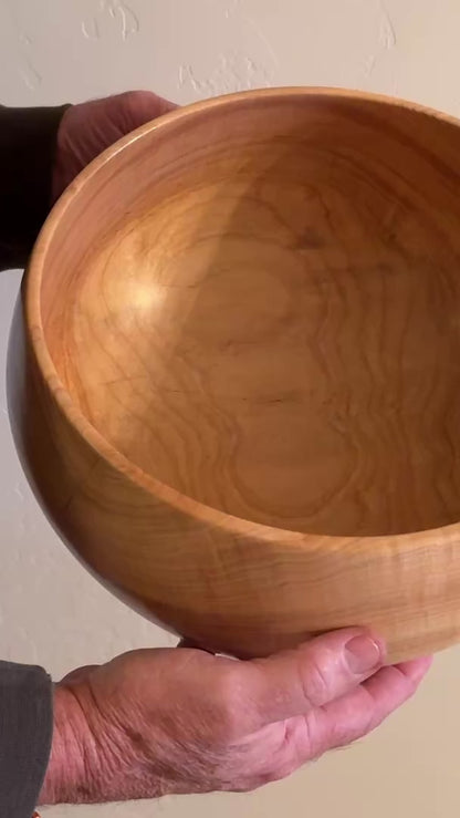 Large Highly Figured Maple Bowl with Smooth Rounded Edges