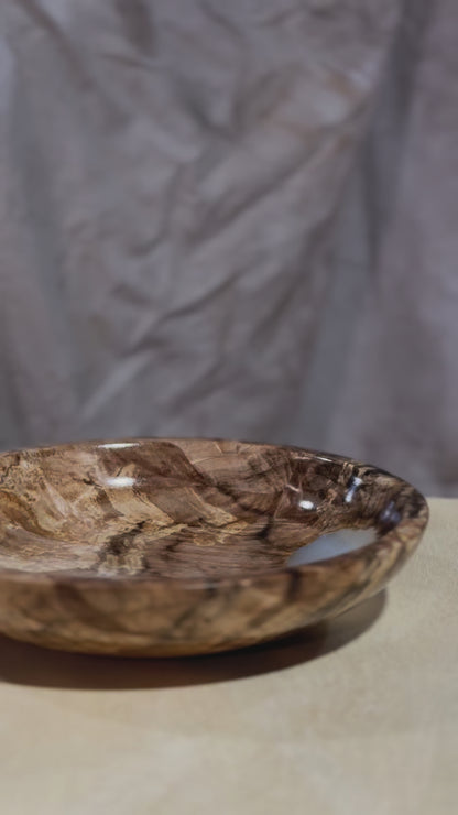 Spalted Maple Bowl with Crystal Epoxy Inlay