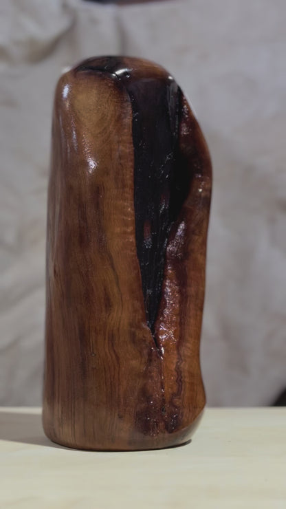 Black Walnut Vase with Branch Collar "V" Detail