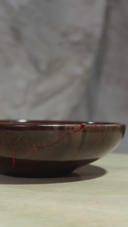 Black Walnut Bowl with Copper Epoxy Inlay