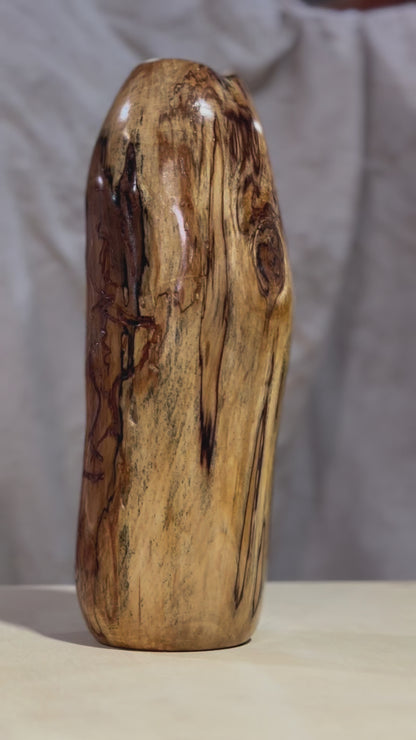 Spalted Birch Vase with Bug Tracks