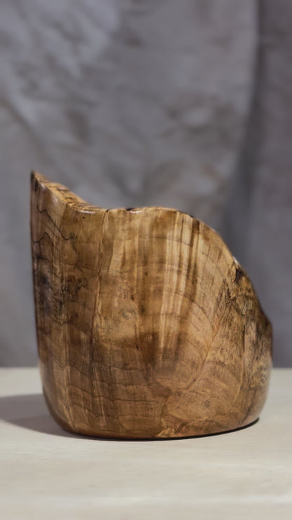 Spalted Maple Bowl with Wide Lip and Extreme Figuring