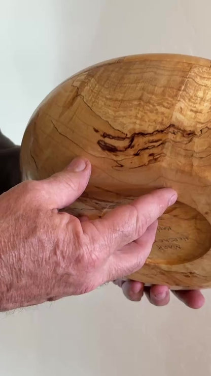 Maple Highly Figured Bowl with Matching Lid and Black Walnut Knob